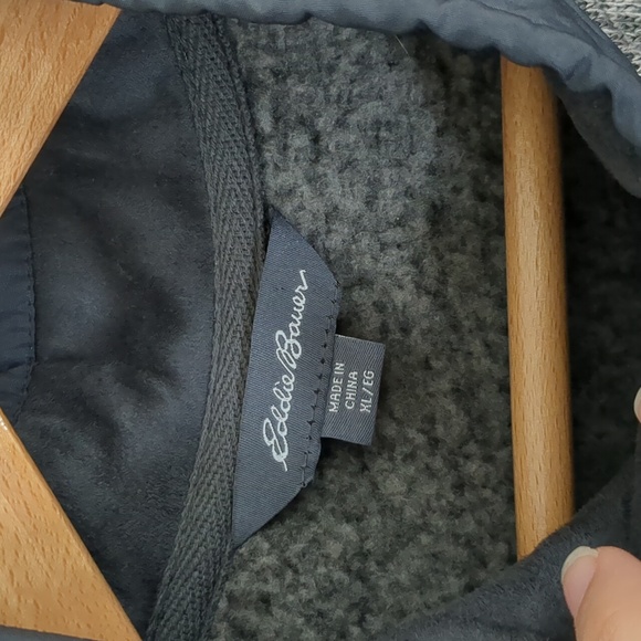 Eddie Bauer Men's 1/4 Zip Sweater Pullover Fleece Lined Heather Gray Size XL - Picture 4 of 14